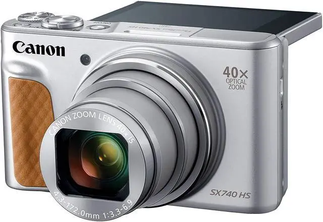 Alt view image 7 of 7 - Canon PowerShot SX740 Wi-Fi Digital Camera Silver with Replacement Battery and 32GB Memory Card