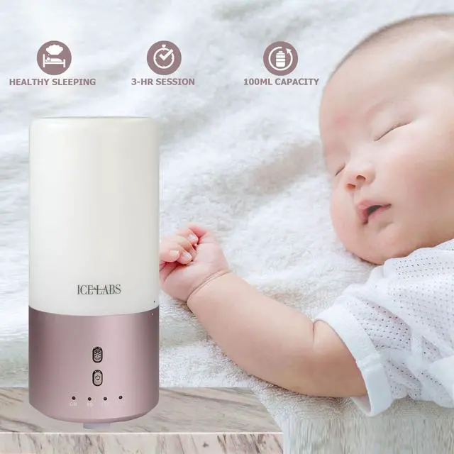 Alt view image 2 of 7 - Vivitar 100ML Essential Oil Diffuser, Quiet Premium Humidifier, Natural Home Fragrance Aroma Diffuser with 7 LED Color Changing Light - Regal Rose Gold