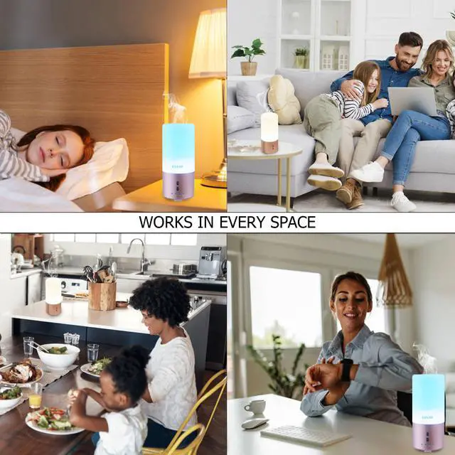 Alt view image 6 of 7 - Vivitar 100ML Essential Oil Diffuser, Quiet Premium Humidifier, Natural Home Fragrance Aroma Diffuser with 7 LED Color Changing Light - Regal Rose Gold