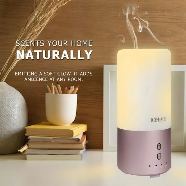 Alt view image 7 of 7 - Vivitar 100ML Essential Oil Diffuser, Quiet Premium Humidifier, Natural Home Fragrance Aroma Diffuser with 7 LED Color Changing Light - Regal Rose Gold