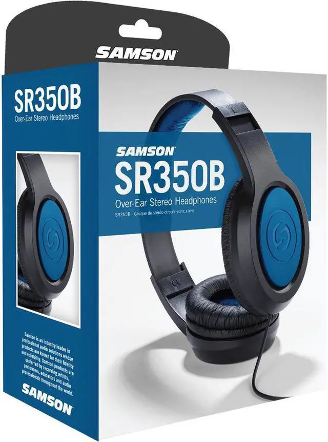 Alt view image 3 of 3 - Samson SR350 Over-Ear Stereo Headphones (Special Edition Blue)