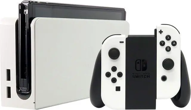Alt view image 7 of 13 - Nintendo Switch Console - OLED Model with White Joy-Con, Cefesfy