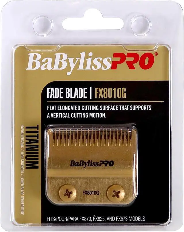 Main image of BaByliss Pro Replacement Gold Titanium Fade Blade #FX8010G Fits for FX870, FX825, and FX673 Models
