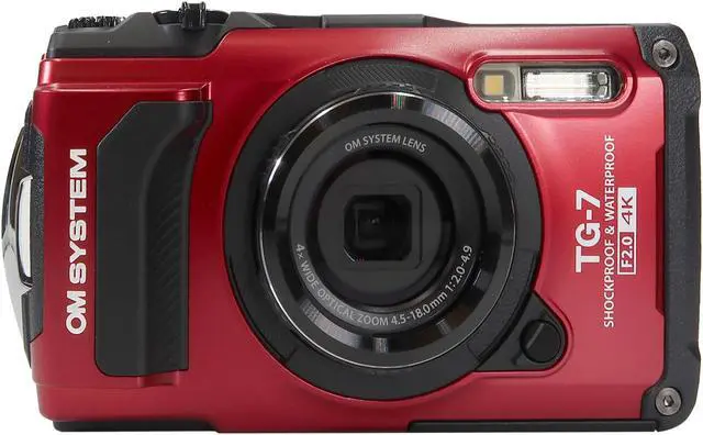 Alt view image 2 of 7 - Olympus OM SYSTEM Tough TG-7 Digital Camera (Red) with Small Camcorder Case
