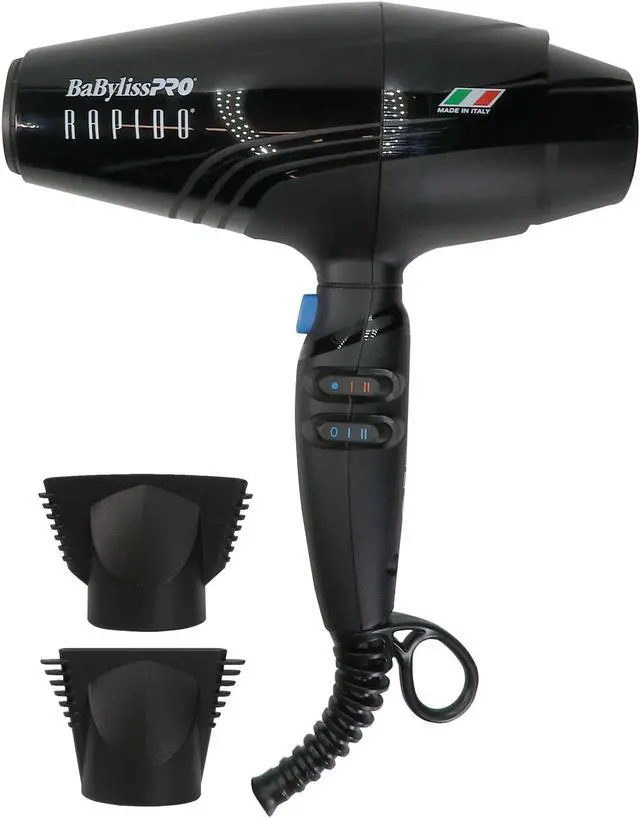 Alt view image 2 of 7 - BaByliss Pro Nano Titanium Italian Performance Hair Dryer Blow Dryer BRAP1 with Porcelain Ceramic Straightening Iron 1" BABP9557UC and Ergo-Grip Brush