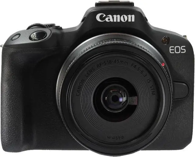 Alt view image 2 of 7 - Canon EOS R50 Mirrorless Camera with 18-45mm Lens Black with Canon RF 35mm f/1.8 IS Macro STM Lens Kit