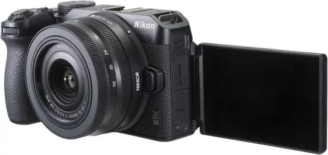 Alt view image 4 of 7 - Nikon Z30 Mirrorless Camera with 16-50mm and 50-250mm Lenses (Black) + DSLR Sling Backpack + Professional Tripod