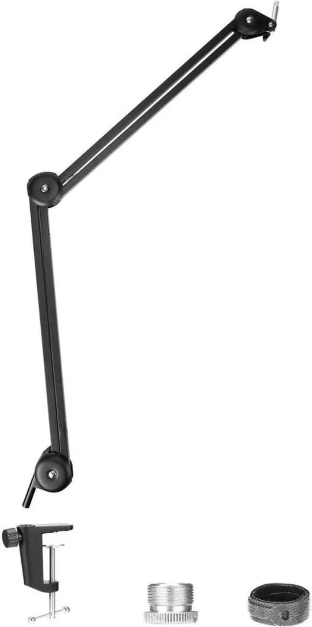 Alt view image 5 of 7 - Boya BY-BA20 Aluminum Alloy Desk Holder Microphone Stand Bracket with Desk Mount & 5/8 to 3/8 Screw Heavy-Duty Microphone Arm Stand Adjustable & Foldable for Streaming, Podcast, Video Gaming, Record
