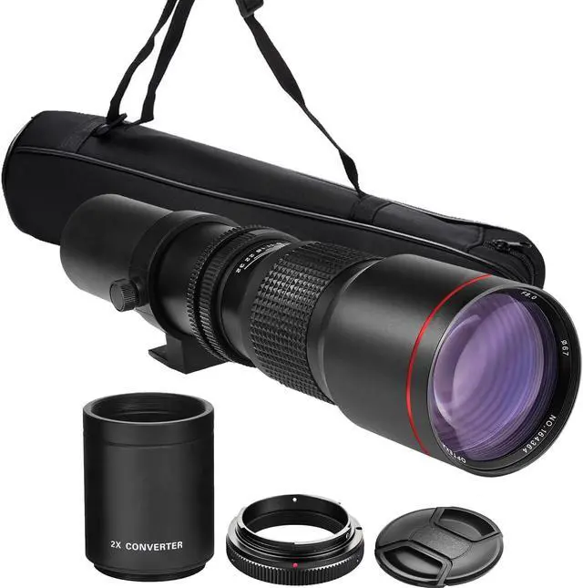 Main image of Bower 500mm/1000mm f/8 Manual Super Telephoto Lens for Canon EOS Rebel T7 T8i 5D IV 6D II 90D T100 SL3