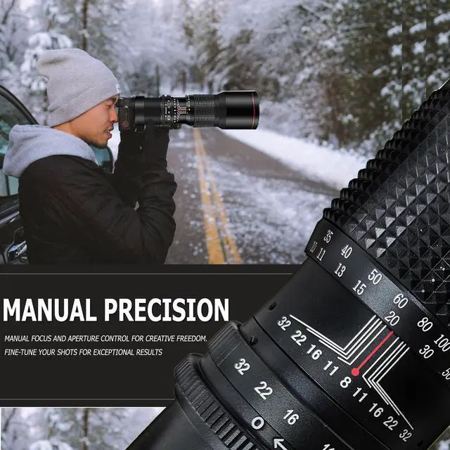 Alt view image 3 of 7 - Bower 500mm/1000mm f/8 Manual Super Telephoto Lens for Canon EOS R100 R10 R50 R6 R7 EOS R RP