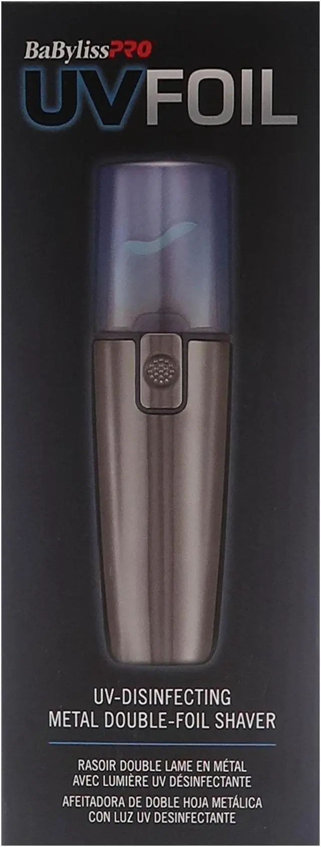 Alt view image 4 of 10 - BaByliss Pro UVFOIL UV-Disinfecting Metal Double Foil Shaver #FXLFS2 (Black)