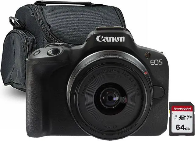 Main image of Canon EOS R50 Mirrorless Camera with Canon RF-S 18-45mm f/4.5-6.3 IS STM Lens and Transcend 64GB SDXC Memory Card + Camera Case