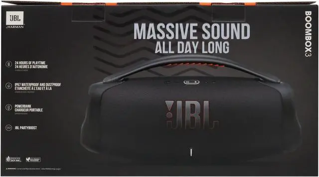 Alt view image 20 of 20 - JBL Boombox 3 - Portable Bluetooth Speaker IPX7 Waterproof, 24 Hours of Playtime (Black)