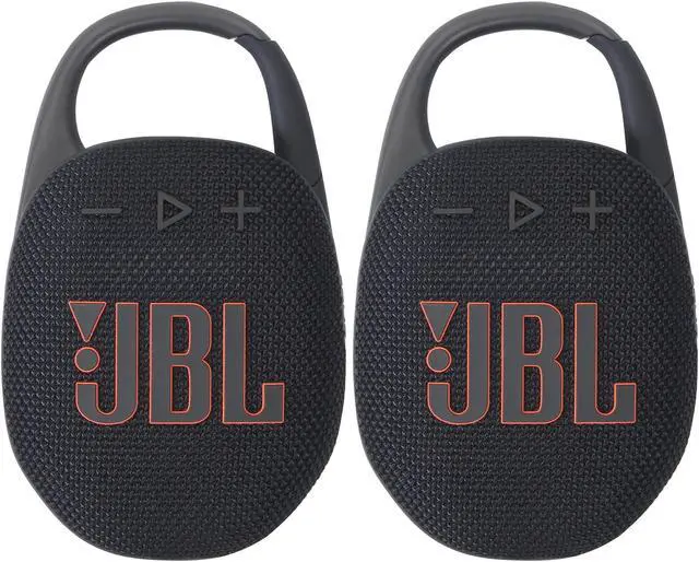 Main image of JBL Clip 5 Portable Waterproof Dustproof Wireless Speaker (Black)- 2 Count