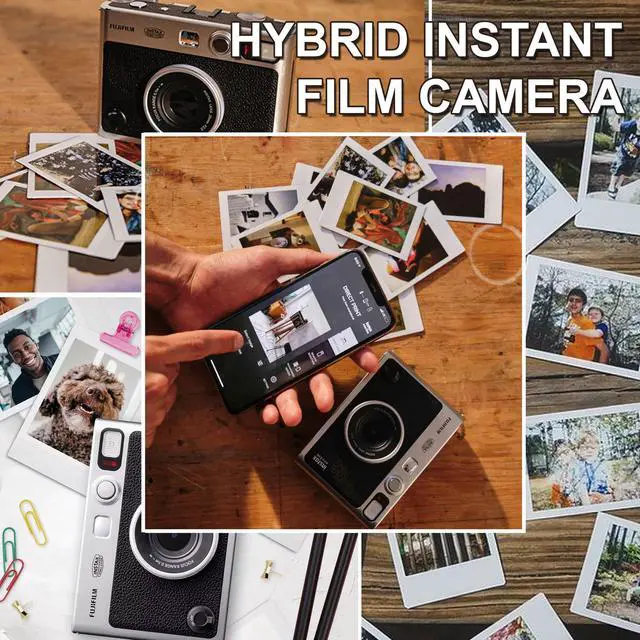 Alt view image 3 of 7 - FUJIFILM INSTAX MINI EVO Hybrid Instant Camera (Black) with Fujifilm 2x10 Mini Instax Film Pack and 16GB MicroSD Card Bundle