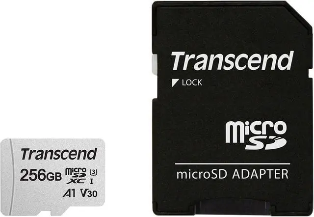 Alt view image 14 of 14 - Transcend 256GB 300S microSDXC CL10 V30 A1 Memory Card with SD Adapter