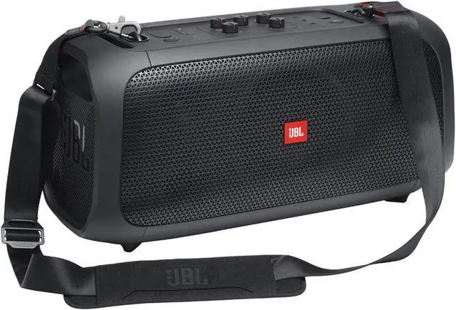Alt view image 4 of 18 - JBL PartyBox On-The-Go Essential - Portable party speaker with built-in lights and wireless mic, Amazing Pro Sound, IPX4 splashproof protection, 6 hours of playtime, Convenient shoulder strap
