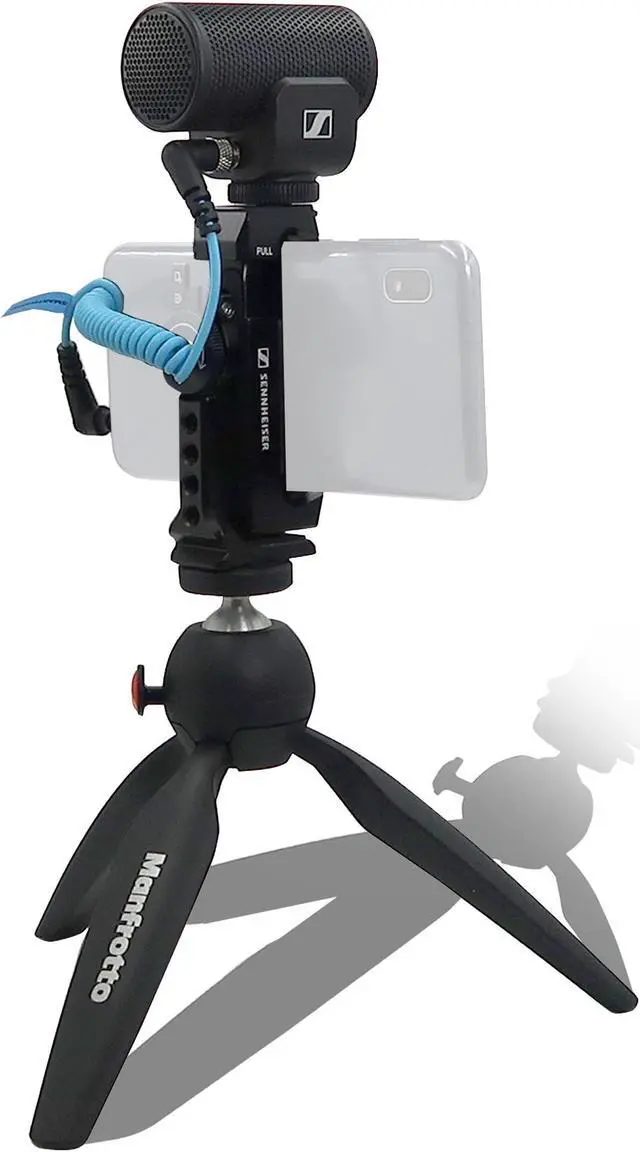 Alt view image 2 of 7 - Sennheiser Pro MKE 200 Mobile Kit Microphone, Smartphone Clamp, Manfrotto Tabletop Tripod with 64GB microSDXC Card and Photo & Video Editing Suite