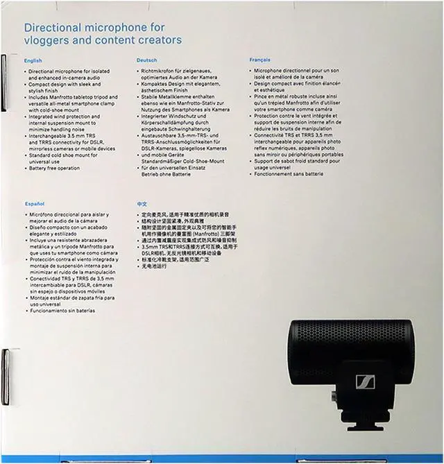 Alt view image 4 of 7 - Sennheiser Pro MKE 200 Mobile Kit Microphone, Smartphone Clamp, Manfrotto Tabletop Tripod with 64GB microSDXC Card and Photo & Video Editing Suite