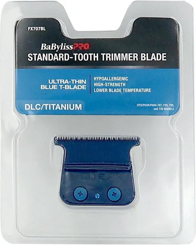 Alt view image 2 of 3 - BaByliss Pro Blue DLC/Titanium Standard-Tooth Trimmer Blade #FX707BL
