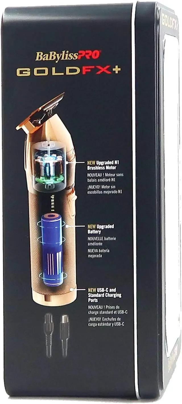 Alt view image 6 of 7 - BaByliss Pro GOLDFX+ All-Metal Lithium Outlining Trimmer Gold #FX787NG