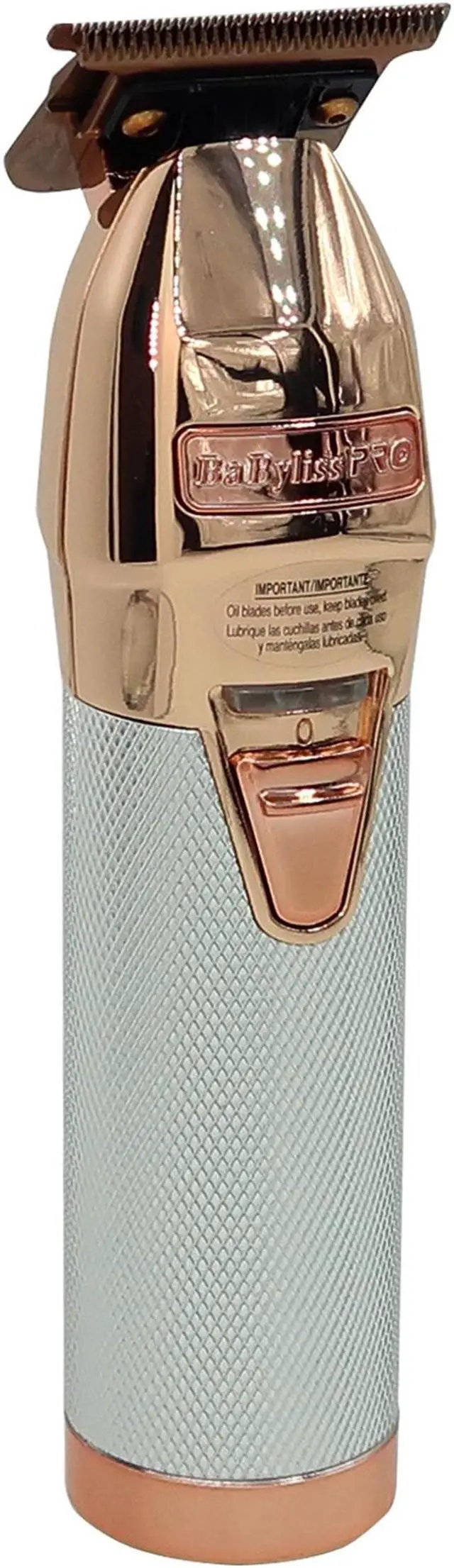 Alt view image 3 of 7 - BaByliss Pro ROSEFX+ Professional Cord/Cordless Lithium Outlining Trimmer Rose Gold FX787NRG with Cordless Double Foil Shaver FXFS2RG Rose Gold and Barber Apron