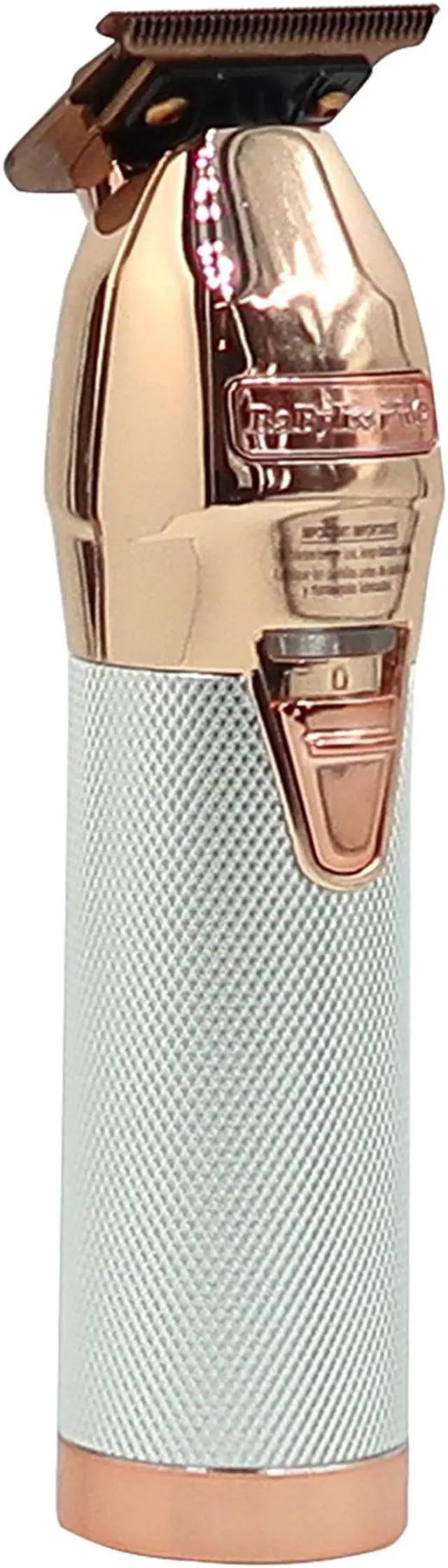 Alt view image 4 of 7 - BaByliss Pro ROSEFX+ Professional Cord/Cordless Lithium Outlining Trimmer Rose Gold FX787NRG with Cordless Double Foil Shaver FXFS2RG Rose Gold and Barber Apron