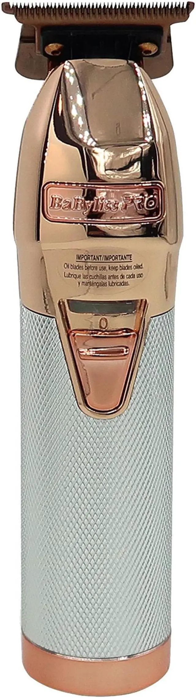 Alt view image 2 of 7 - BaByliss Pro ROSEFX+ Professional Cord/Cordless Lithium Outlining Trimmer Rose Gold FX787NRG with Cordless Double Foil Shaver FXFS2RG Rose Gold and Barber Apron