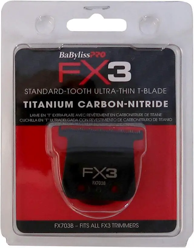 Alt view image 3 of 4 - BaByliss Pro FX3 Titanium Carbon-Nitride Standard-Tooth Ultra-Thin Replacement T-Blade #FX703B -3 Count