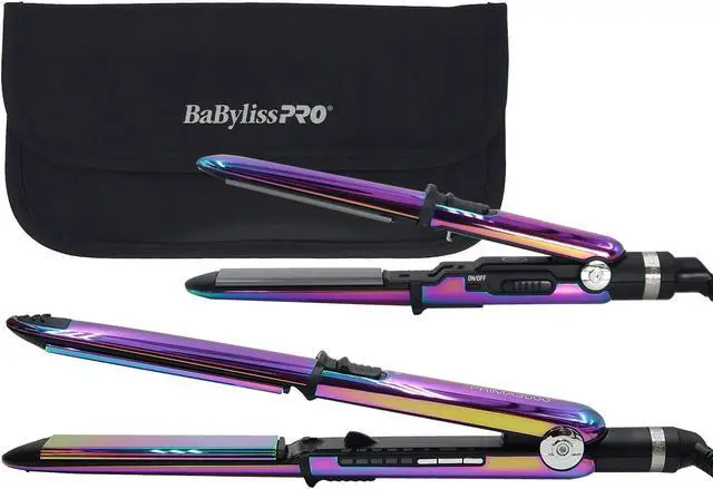 Main image of BaByliss Pro LIMITED EDITION Nano Titanium Prima 3000 Flat Iron Iridescent - 1¼" BNTRB3000TUC with Nano Titanium Prima2000 3/4" Stainless Steel Mini Flat / Curling Iron Iridescent #BNTBRB2000UC