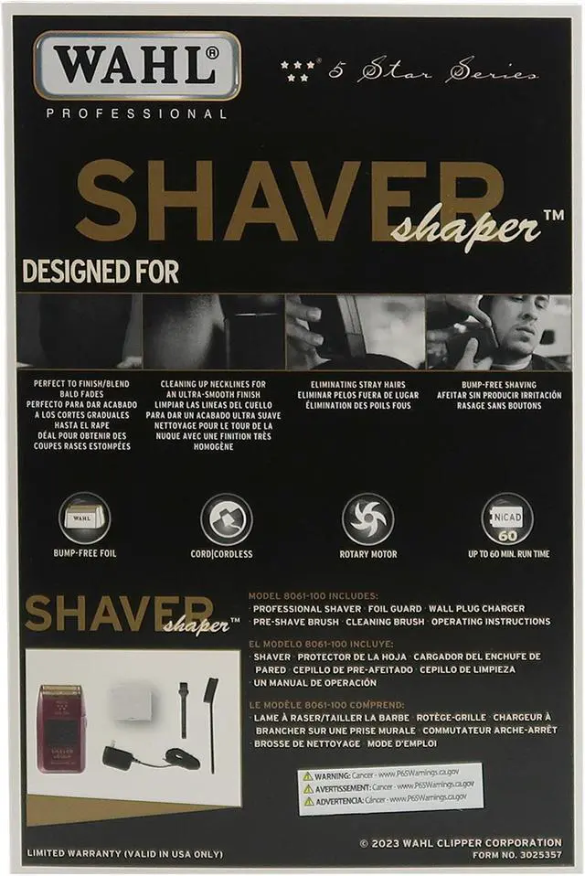 Alt view image 3 of 5 - Wahl Professional 5-Star Series Rechargeable Shaver/Shaper #8061-100
