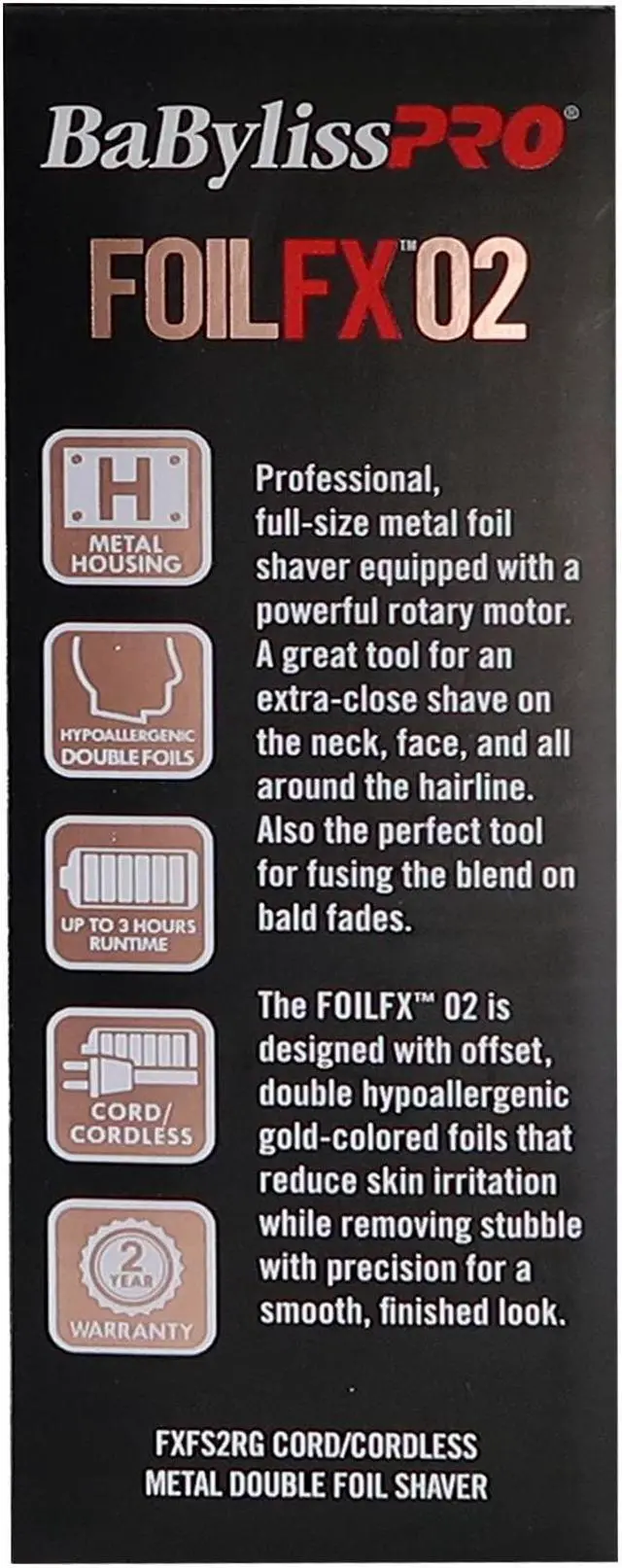 Alt view image 6 of 7 - BaByliss Pro Cordless Metal Double Foil Shaver FXFS2RG Rose Gold + Babyliss Pro Foil Shaver Replacement Power Cord Charger For FXFS2 Double Foil Shaver + Barber Apron