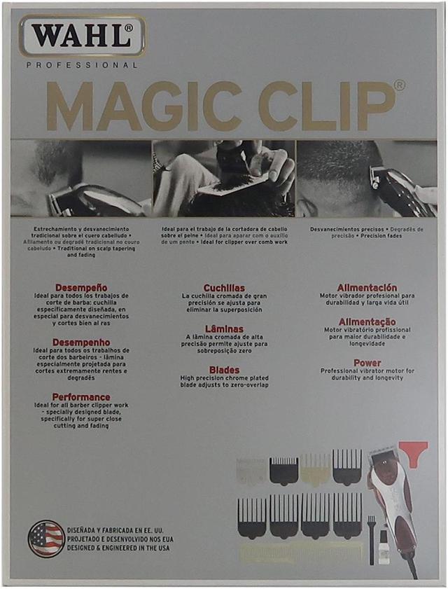 Alt view image 4 of 7 - Wahl Professional #8451 5-Star Magic Clip Corded Precision Fade Clipper with Wahl Flat Top Comb White #3329-100