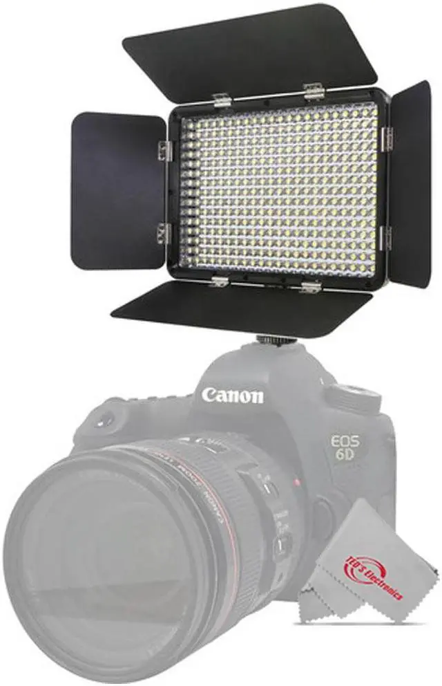 Alt view image 2 of 7 - Vidpro LED-330X Varicolor Studio Video Lighting Kit with Built-in Barn Doors & Diffuser Includes Li-ion Battery & Charger, AC Adapter, Adjustable Shoe Mount