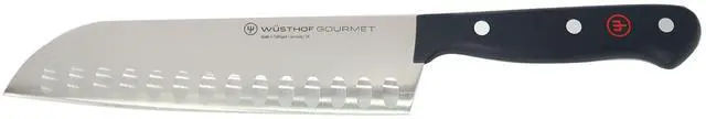 Main image of Wusthof Gourmet 7" Hollow Edge Santoku Knife, Black