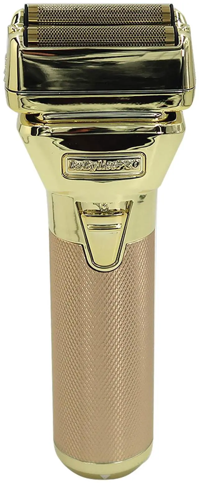 Alt view image 3 of 7 - BaByliss Pro FXONE GOLDFX All-Metal Interchangeable-Battery Shaver Gold #FX79FSG with Babyliss Pro Industrial Barber Apron and Wahl Flat Top Comb White