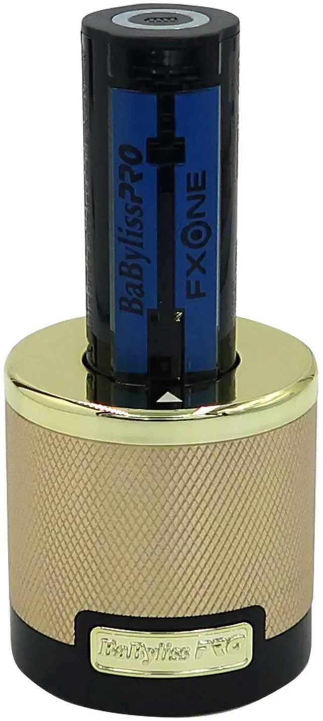 Alt view image 4 of 7 - BaByliss Pro FXONE GOLDFX All-Metal Interchangeable-Battery Shaver Gold #FX79FSG with Babyliss Pro Industrial Barber Apron and Wahl Flat Top Comb White