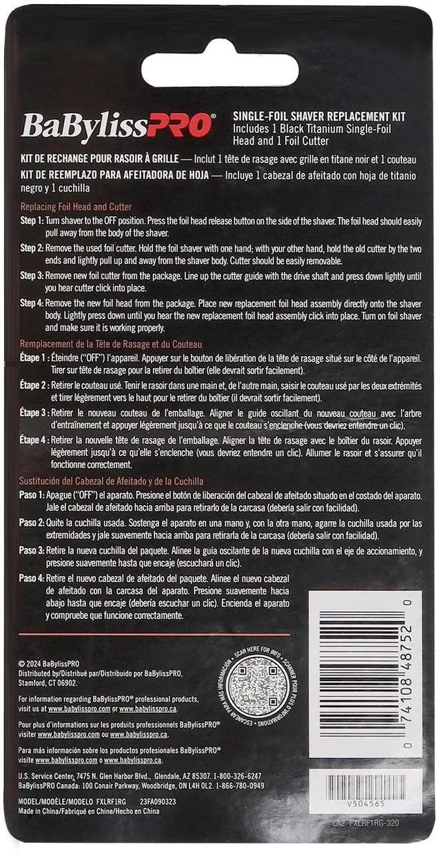 Alt view image 2 of 3 - BaByliss Pro UVFOIL Single-Foil Shaver Replacement Kit [Single-Foil & Cutters] - Rose Gold #FXLRF1RG