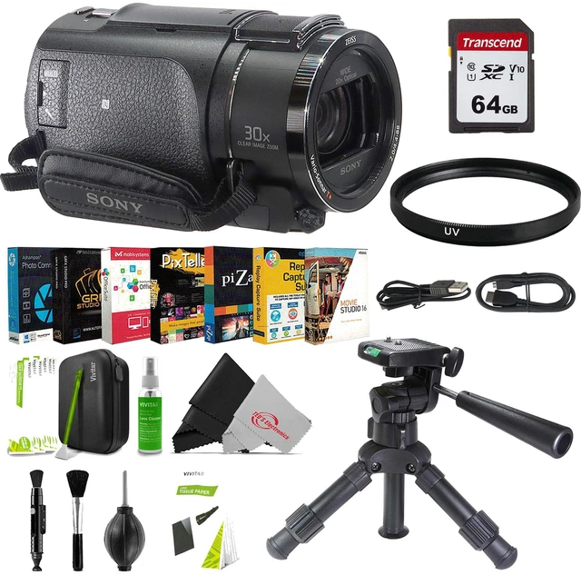 Sony FDR-AX43A UHD 4K Handycam Camcorder (Black) + All You Need