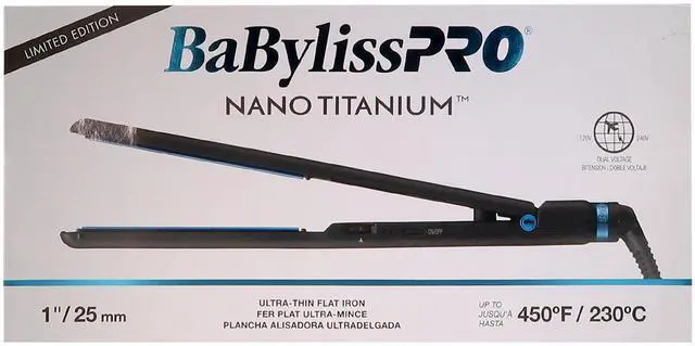 Alt view image 3 of 5 - BaByliss Pro LIMITED EDITON Nano Titanium Ultra-Thin 1" Flat Iron #BNTMB4072TUC (Dual Voltage)