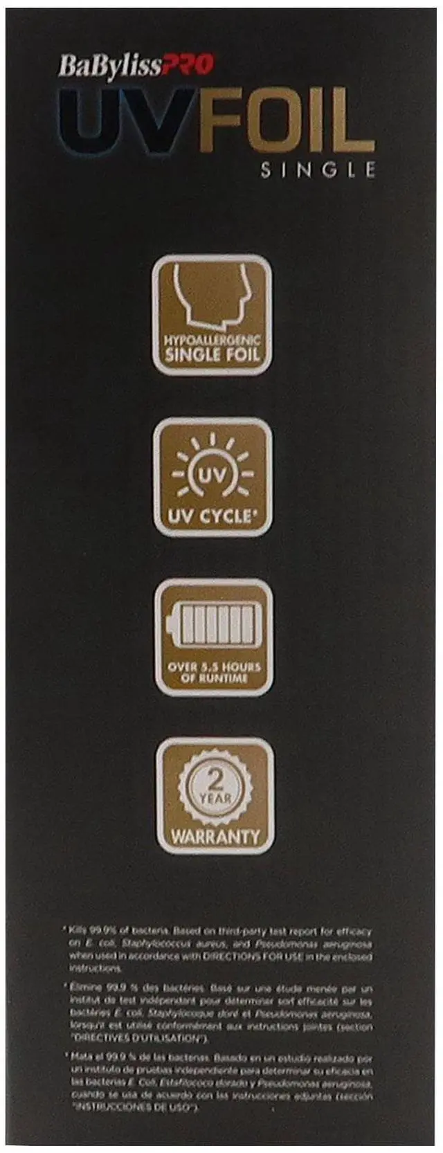 Alt view image 7 of 7 - BaByliss Pro UVFOIL UV-Disinfecting Metal Single Foil Shaver - Gold #FXLFS1G