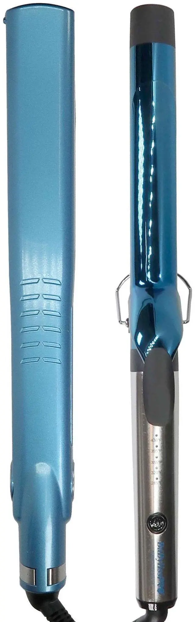 Main image of BaByliss Pro Nano Titanium Professional Dual Ionic Flat Iron 1¼" #BNT9125TUC (Dual Voltage) with BaByliss Pro Nano Titanium Extended Barrel Curling Iron BNTW125XLUC