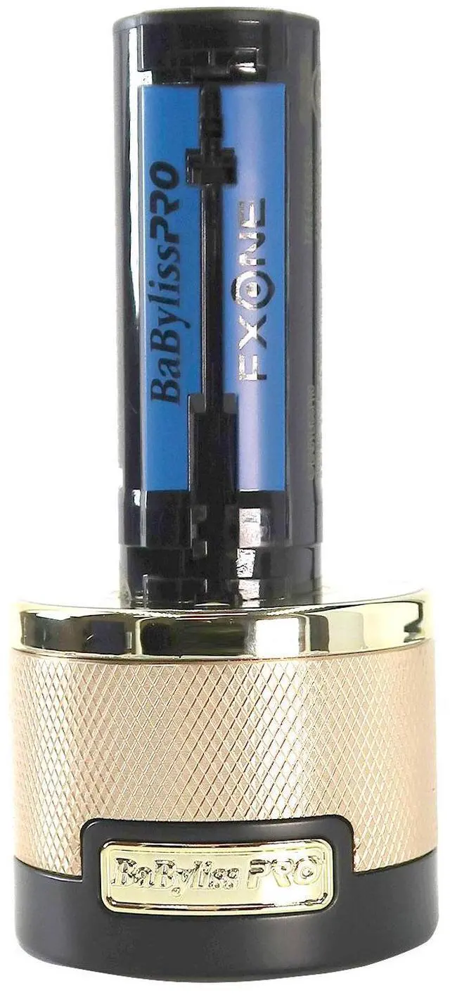 Alt view image 4 of 7 - BaByliss Pro UVFOIL UV-Disinfecting Metal Single Foil Shaver - Gold #FXLFS1G with BaByliss Pro FXONE GOLDFX All-Metal Interchangeable-Battery Trimmer #FX799G
