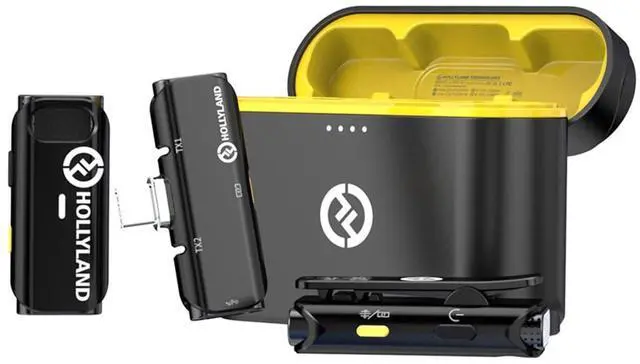 Main image of Hollyland Lark C1 Duo 2-Person Wireless Microphone System with USB-C Connector for Mobile Devices, Black, LARK C1 DUO-ANDROID-B