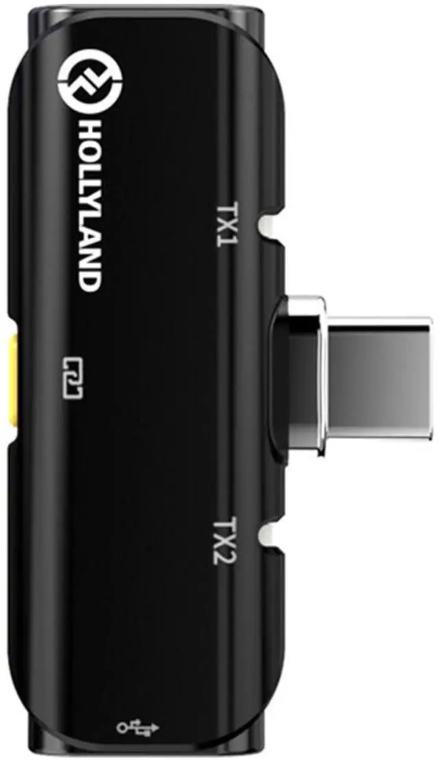 Alt view image 3 of 7 - Hollyland Lark C1 Duo 2-Person Wireless Microphone System with USB-C Connector for Mobile Devices, Black, LARK C1 DUO-ANDROID-B