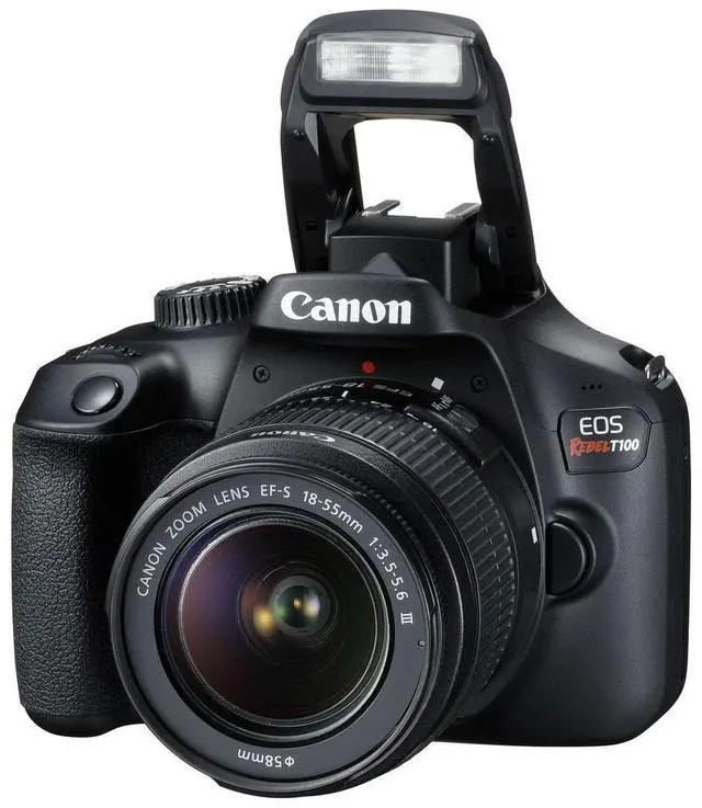 Alt view image 3 of 6 - Canon EOS Rebel T100 with EF-S 18-55mm f/3.5-5.6 III Lens and EF 75-300mm f/4.0-5.6 III Lens "REFURBISHED"
