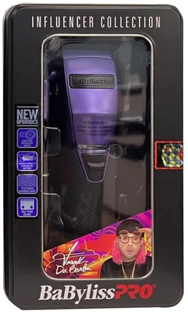 Alt view image 5 of 7 - BaByliss Pro FX870 PI BOOST+ Influencer Collection Frank Da Barber Cordless Clipper - Purple with Titanium Fade Blade FX8010C and Power Cord