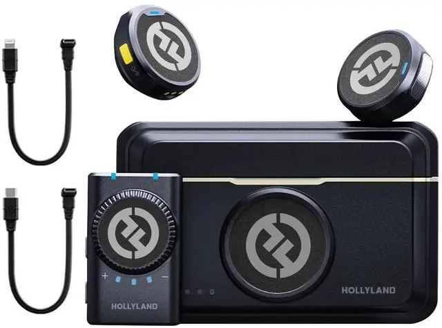 Alt view image 2 of 7 - Hollyland LARK M2 DUO 2-Person Wireless Camera-Mount Microphone System - Universal Compatible (2.4 GHz, Shine Charcoal)