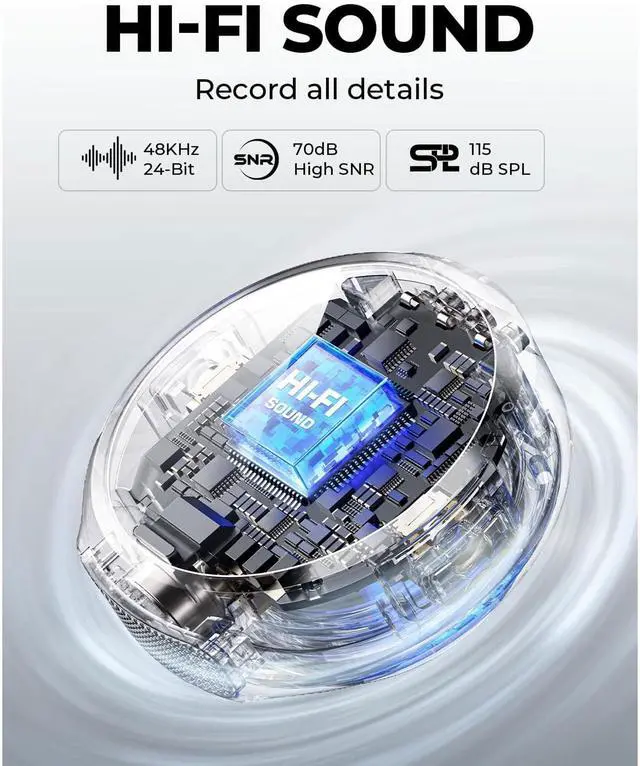 Alt view image 6 of 7 - Hollyland LARK M2 DUO 2-Person Wireless Camera-Mount Microphone System - Universal Compatible (2.4 GHz, Shine Charcoal)