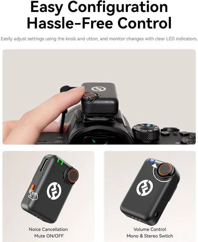 Alt view image 7 of 7 - Hollyland LARK M2S Combo 2-Person Wireless Microphone System with USB-C to Lightning - Universal Compatibility (2.4 GHz, Space Gray)